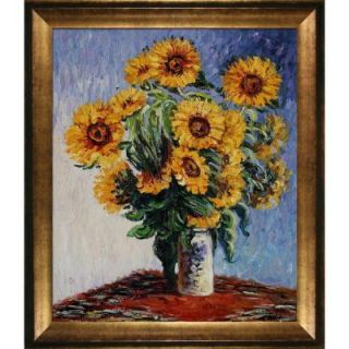24 in. x 20 in. Sunflowers Hand Painted Classic Artwork MON1478 FR 994620X24