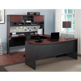 Altra Furniture Pursuit U Shaped Office Set in Cherry and Gray   9347096