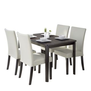 CorLiving DRG 695 Z3 Atwood 5 piece Dining Set with Cream Leatherette