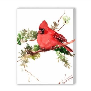 Red Cardinal 8 Painting Print on Wrapped Canvas