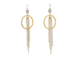 Guess Hoop On Wire With Chain Fringe Earrings