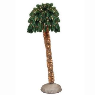 General Foam 5 ft. Pre Lit Palm Artificial Christmas Tree with Clear Lights HD PT5000