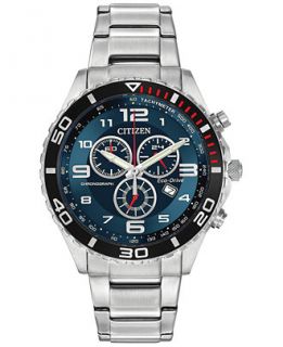Citizen Mens Chronograph Stainless Steel Bracelet Watch 43mm AT2121