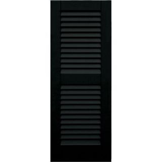 Winworks Wood Composite 15 in. x 40 in. Louvered Shutters Pair #653 Charleston Green 41540653