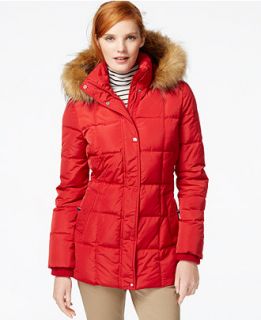 Tommy Hilfiger Faux Fur Trim Quilted Puffer Coat   Coats   Women