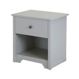 South Shore Furniture Vito 1 Drawer Laminated Particleboard Nightstand in Soft Gray 9021062