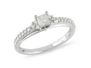 0.45 ct.t.w. Diamond Engagement Ring in 10k White Gold, I2 I3, G H I