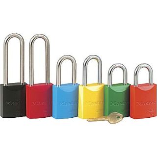 Master Lock 6835 Safety Series™ Pro Series High Visibility Aluminum Padlock, 5 Pin, Red