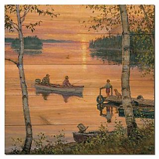 WGI GALLERY Lakeland Sunset Painting Print on Wood; 8 H x 24 W x 1 D