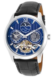 San Marco Automatic Dual Time Black Genuine Leather Blue Dial