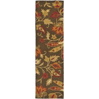 Safavieh Blossom Brown and Multicolor Rectangular Indoor Hand Hooked Runner (Common: 2 x 12; Actual: 27 in W x 132 in L x 0.67 ft Dia)