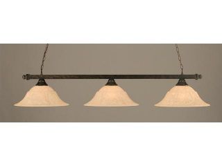 Toltec Lighting Square 3 Light Billiard Light, Glass   803 BRZ 53618