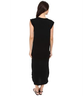Culture Phit Rilen V Neck Rolled Sleeve Maxi Dress Black