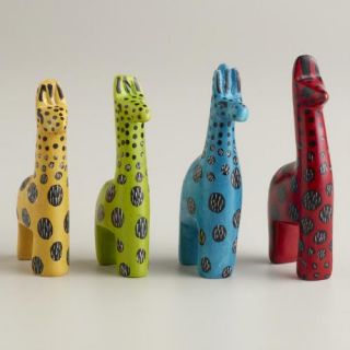 Assorted Mini Kisii Soapstone Giraffes, Set of 4