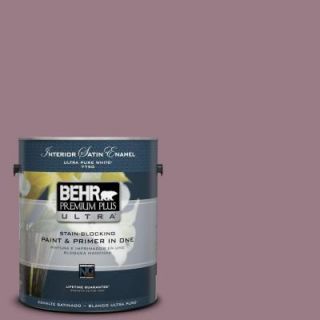 BEHR Premium Plus Ultra 1 gal. #T15 19 Mulberry Wine Satin Enamel Interior Paint 775401