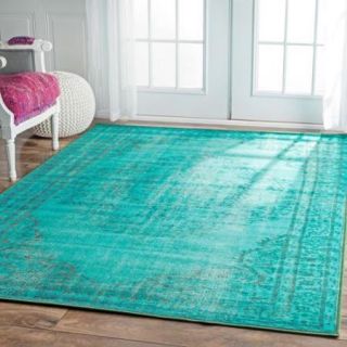 nuLOOM Vintage Inspired Fancy Overdyed Rug (4' x 6') Turquoise