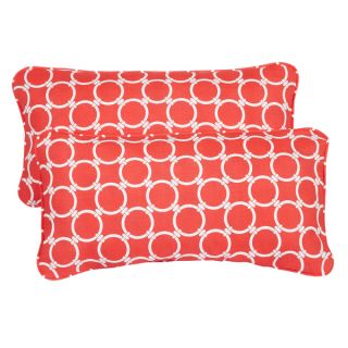 Links Coral Corded 12 x 24 Inch Indoor/ Outdoor Lumbar Pillows (Set of