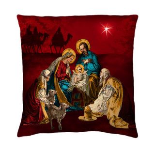 Filos Design Holiday Elegance A Child is Born Silk Pillow