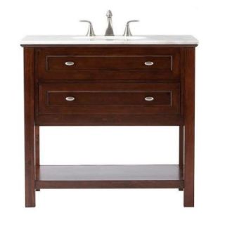 Home Decorators Collection Austell Espresso 37 in. Vanity in Espresso with Marble Vanity Top in White with White Basin 1939100800