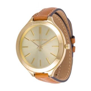 Michael Kors Womens MK2256 Runaway Slim Double Leather Watch