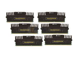 CORSAIR Vengeance 24GB (6 x 4GB) 240 Pin DDR3 SDRAM DDR3 1600 (PC3 12800) Desktop Memory Model CMZ24GX3M6A1600C9