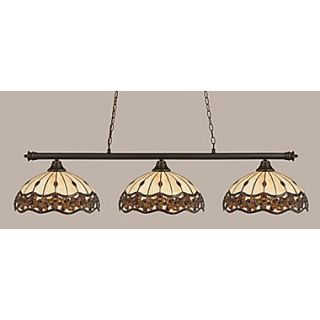 Toltec Lighting Oxford 3 Light Billiard Light; Dark Granite