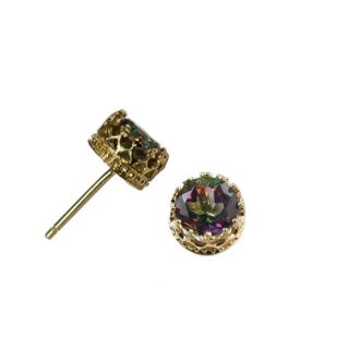 Gioelli 10k Yellow Gold Mystic Fire Topaz Stud Earrings  