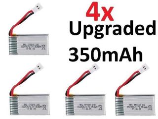 4 x Quantity of Micro Drone Quad Rotor 3.7v 350mAh 25c Lipo Battery Rechargeable Power Pack HM V100D03BL Z 12