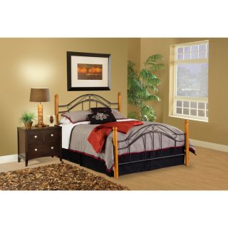 Winsloh Black/ Medium Oak Bed Set   16404382   Shopping