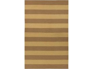 5' x 8' Accumbent Stripes Brown Reversible Hand Woven Wool Area Throw Rug