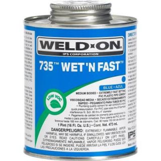 PVC 735 16 oz. Wet N Fast Cement in Blue 12496
