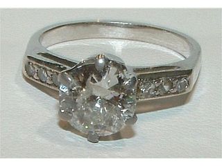 2.51 carat DIAMOND SOLITAIRE accents antique look ring