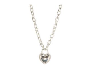 GUESS Framed Heart Necklace Silver