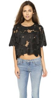 Cynthia Rowley Oversized Floral Lace Tee