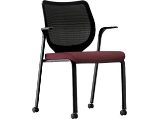 HON N606NT69 Nucleus Multipurpose Chair, Black ilira stretch M4 Back, Wine Seat, Black