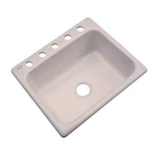 Thermocast Inverness Drop In Acrylic 25 in. 5 Hole Single Bowl Kitchen Sink in Fawn Beige 22509