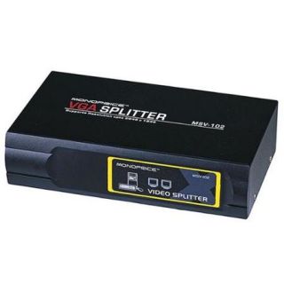 2 Way SVGA VGA Splitter Amplifier Multiplier 400 MHz   Black