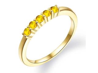 0.43 Ct Round Yellow Sapphire 18K Yellow Gold Ring