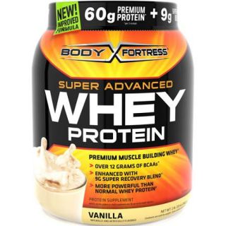Body Fortress Super Advanced Whey Protein Powder, Vanilla, 2 lbs