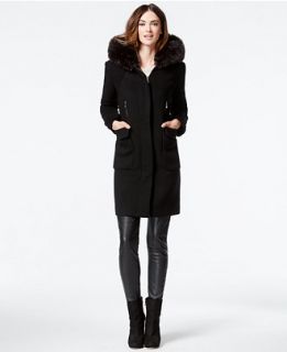 Dawn Levy 2 Lara Faux Fur Hood Contrast Walker Coat   Coats   Women