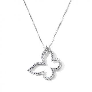 Absolute™ 0.75ct Pavé Open Butterfly Design Pendant with 18" Cable   7874717
