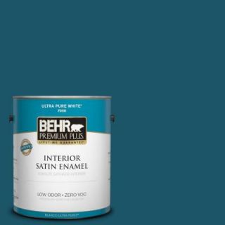 BEHR Premium Plus 1 gal. #ECC 13 3 Flowing River Zero VOC Satin Enamel Interior Paint 730001