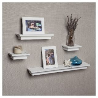 Set of 4 Cornice Ledge Shelves with Photo Frames  White