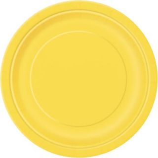 Solid Yellow 7" Plates, 24 Count