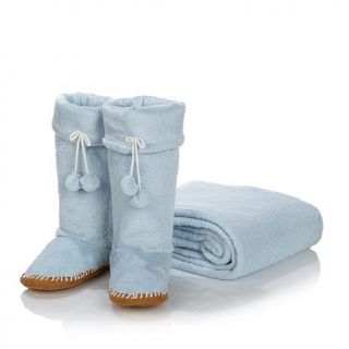 Soft & Cozy Glitter Throw and Booties   7777360