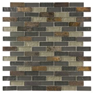 EliteTile Sierra 1 7/8 x 1/2 Glass and Stone Polished Mosaic in
