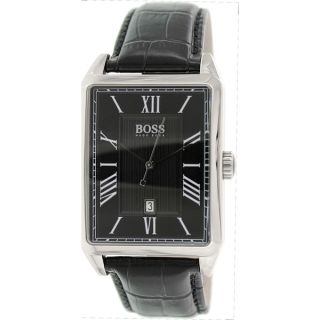 Hugo Boss Mens 1512425 Black Leather Analog Quartz Watch   17107165