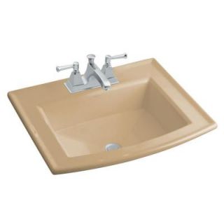 KOHLER Archer Drop In Vitreous China Bathroom Sink in Mexican Sand with Overflow Drain K 2356 4 33