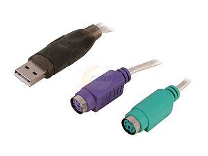 SABRENT Model SBT PS2U USB to PS/2 (Dual PS/2) Converter Adapter Cable