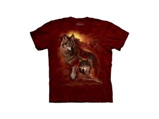 Wolf Sunset Adult T Shirt by The Mountain   101851